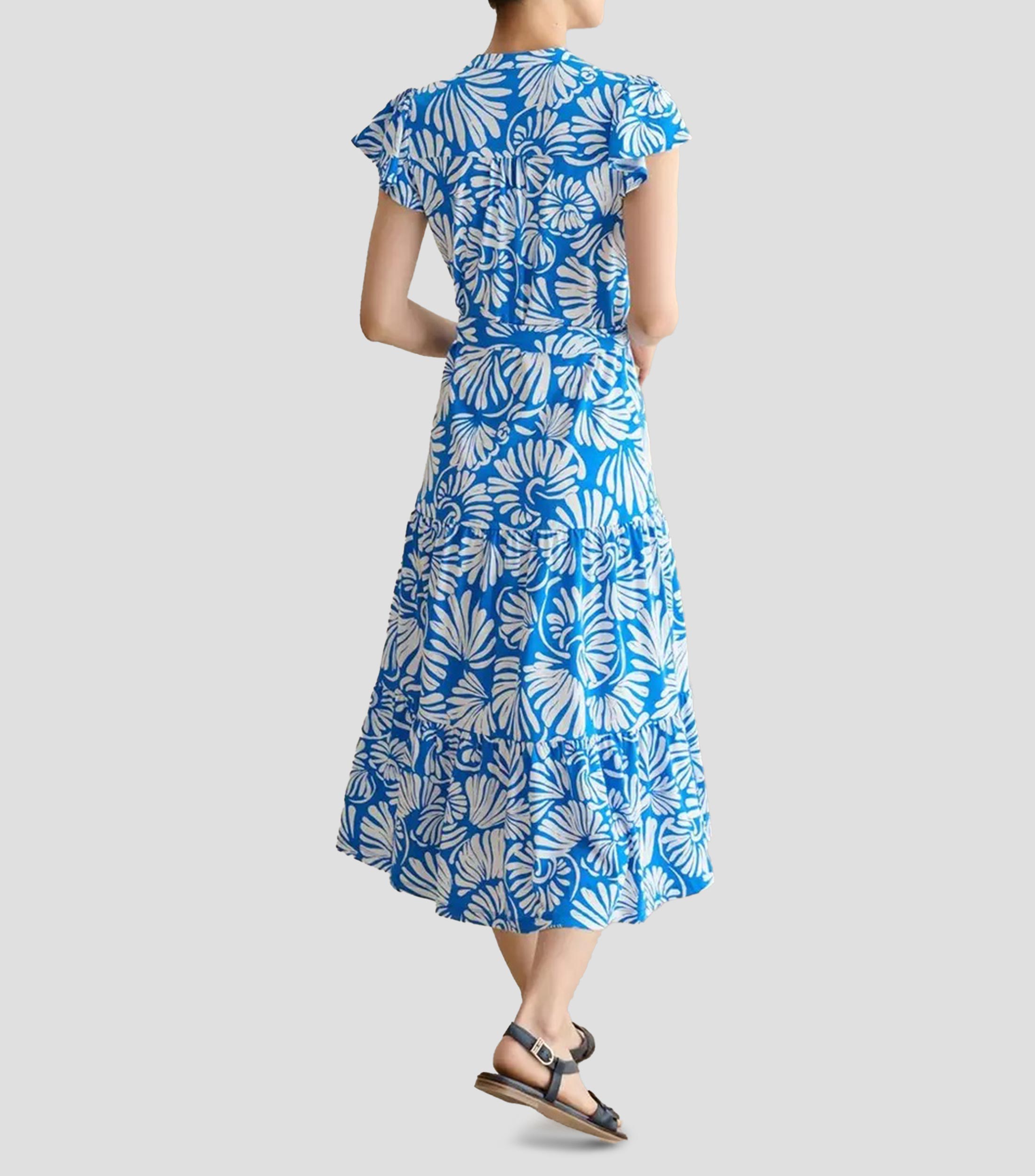 Vestido largo manga corta fantasía Mujer